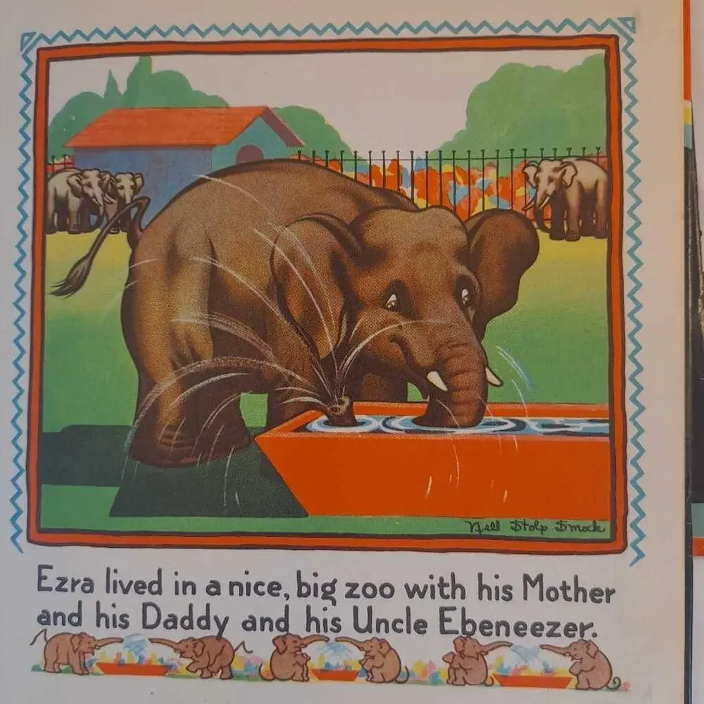 Vintage Marjorie Barrows Ezra The Elephant Hardcover Book Childrens 1st Ed 1934